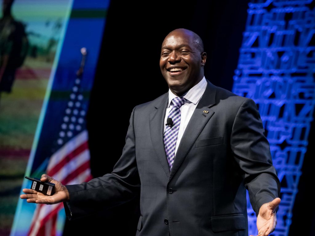 Olympian Keynote speaker Devon Harris delivers commencement address