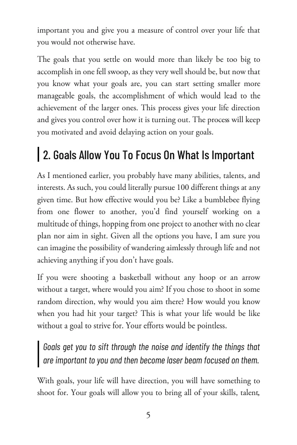 Chapter 1, Why You Should Set Goals, from the GOALS ebook