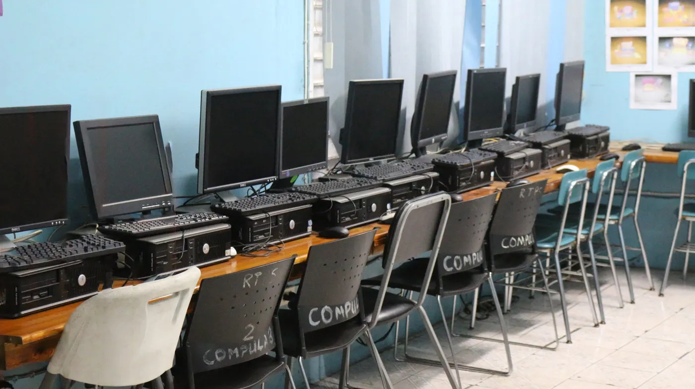 Computer lab supported by the Keep On Pushing Foundation