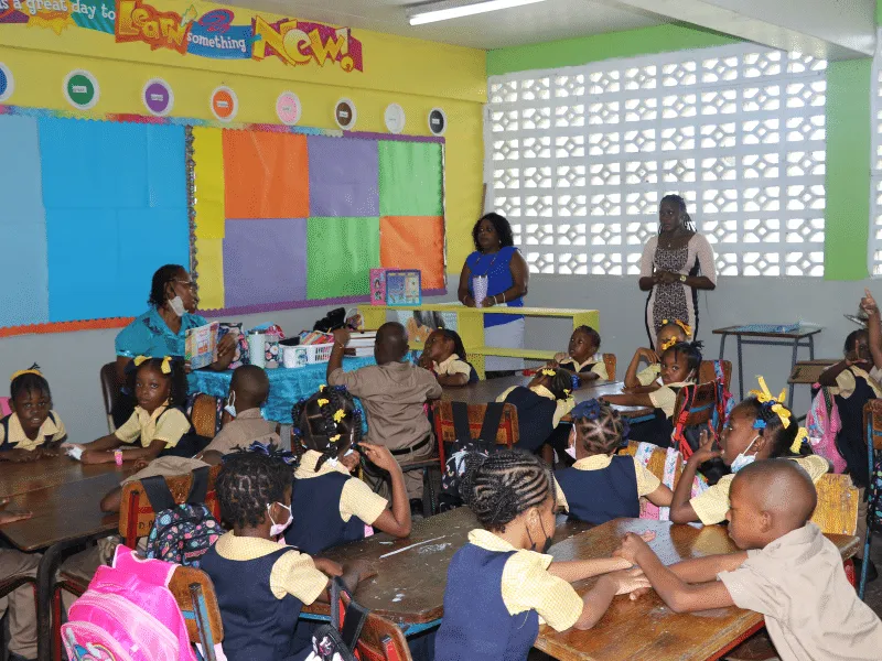 Classroom at a primary school in Kingston, Jamaica
